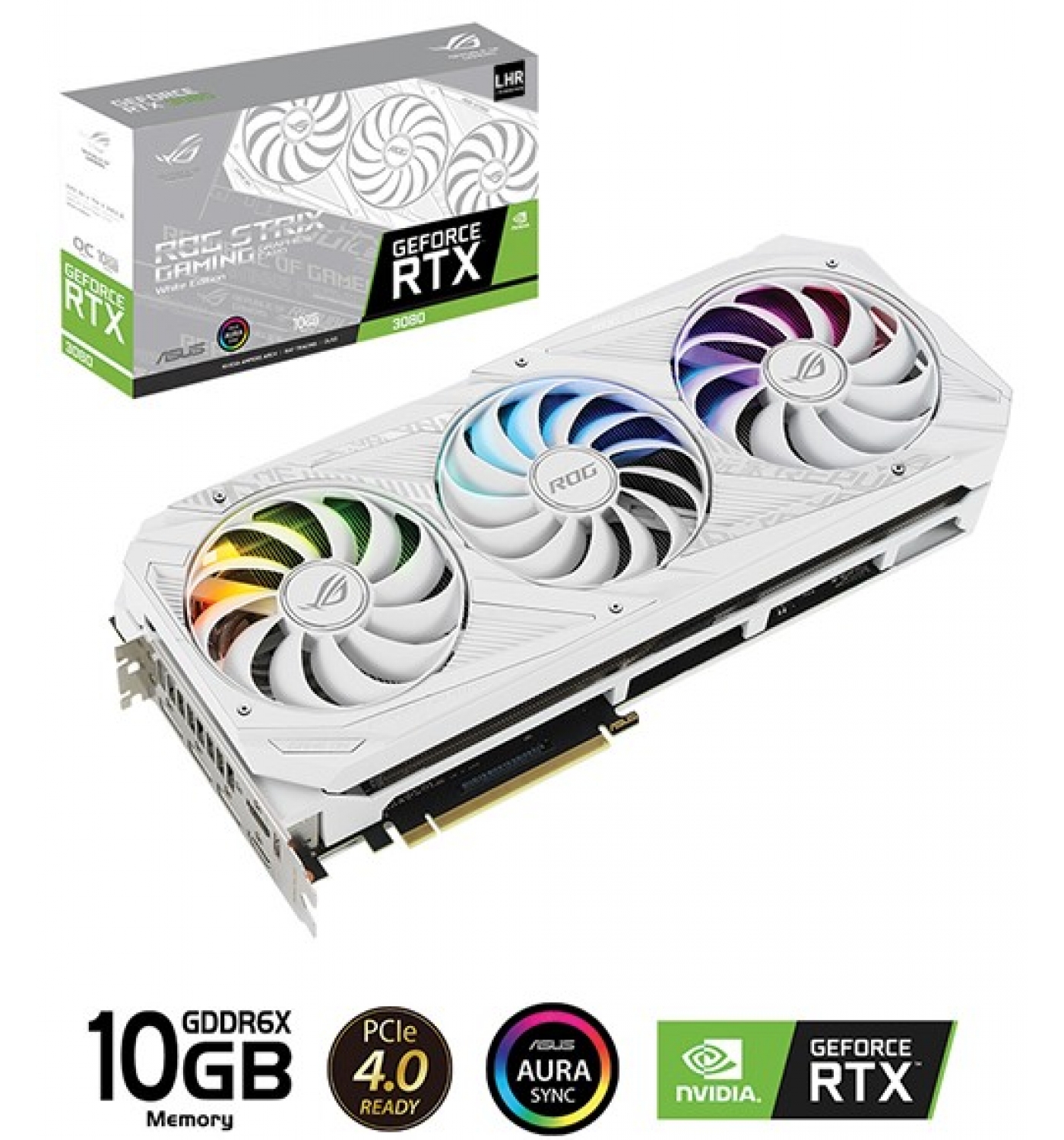 Card màn hình Asus ROG STRIX-RTX 3080-10G-V2-WHITE