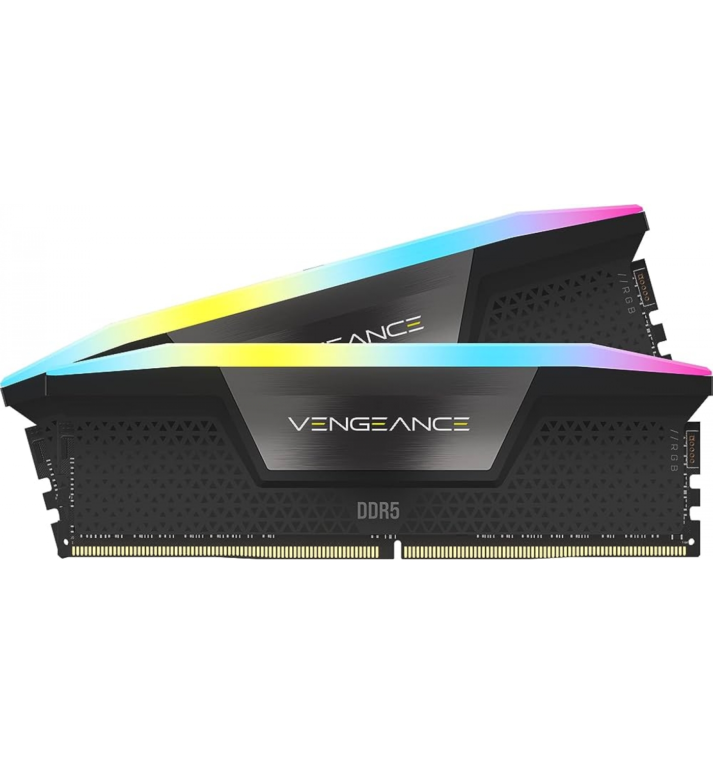 Bộ nhớ trong Corsair DDR5, 5200MHz 32GB 2x16GB DIMM, VENGEANCE RGB DDR5 Black Heatspreader, RGB LED, 1.25V