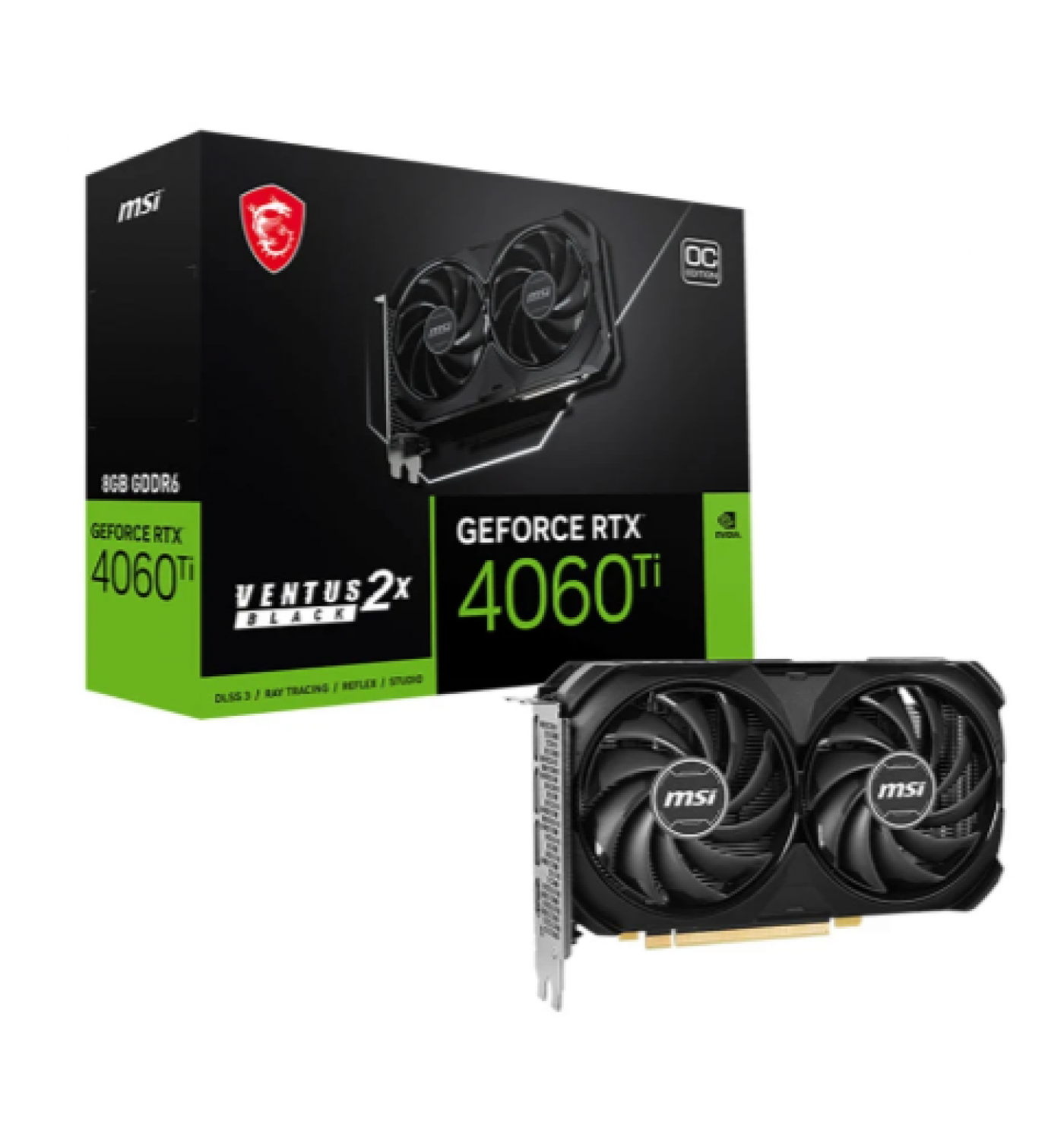 Card màn hình MSI RTX 4060 Ti VENTUS 2X BLACK 8G OC 8GB GDDR6 (912-V515-024)