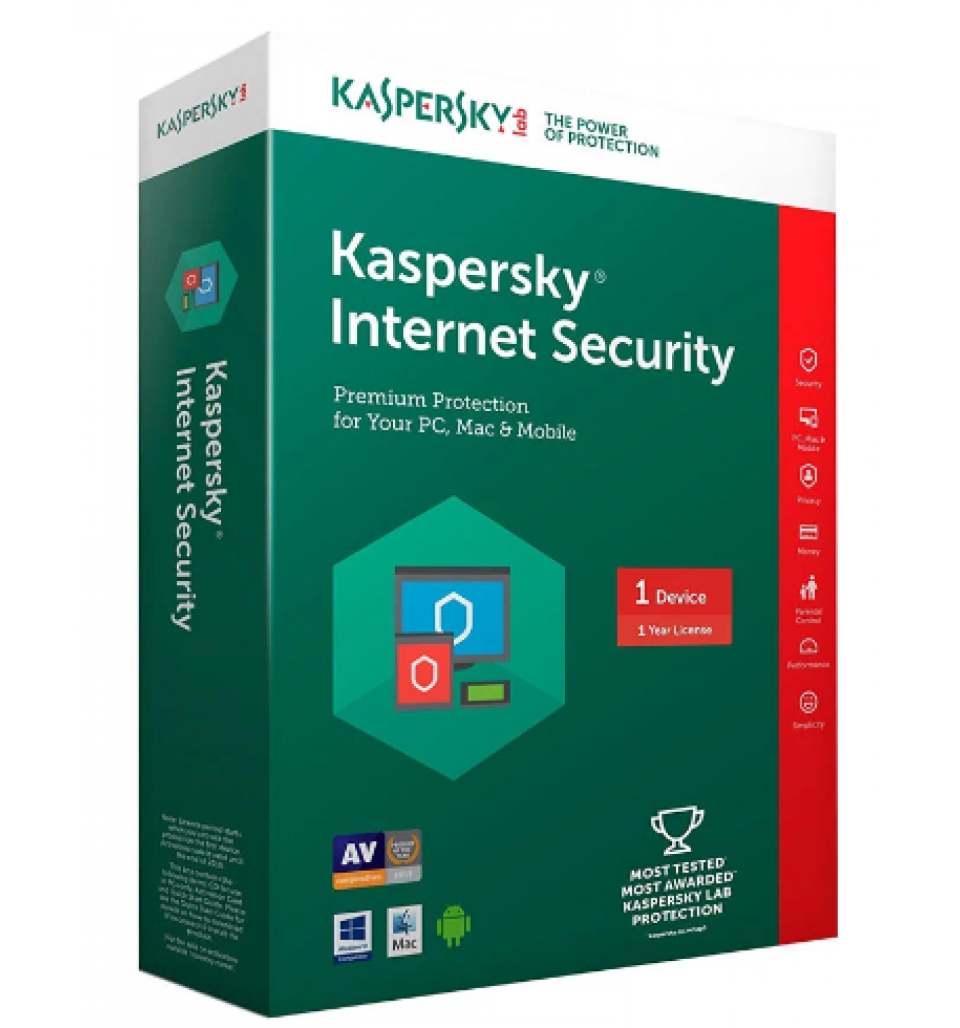 Phần mềm diệt Virus Kaspersky Internet Security 1 máy tính