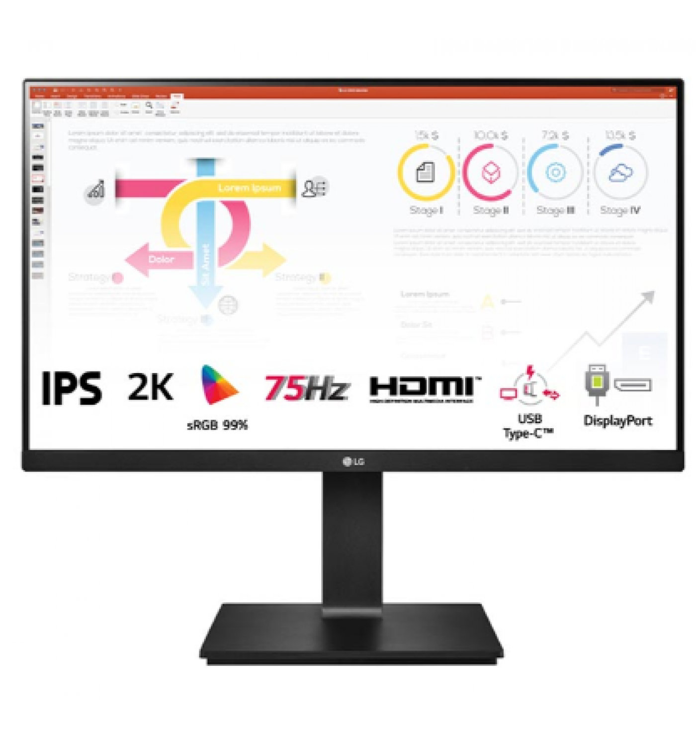 Màn hình máy tính LG 24QP750-B 23.8 inch IPS QHD USB Type-C