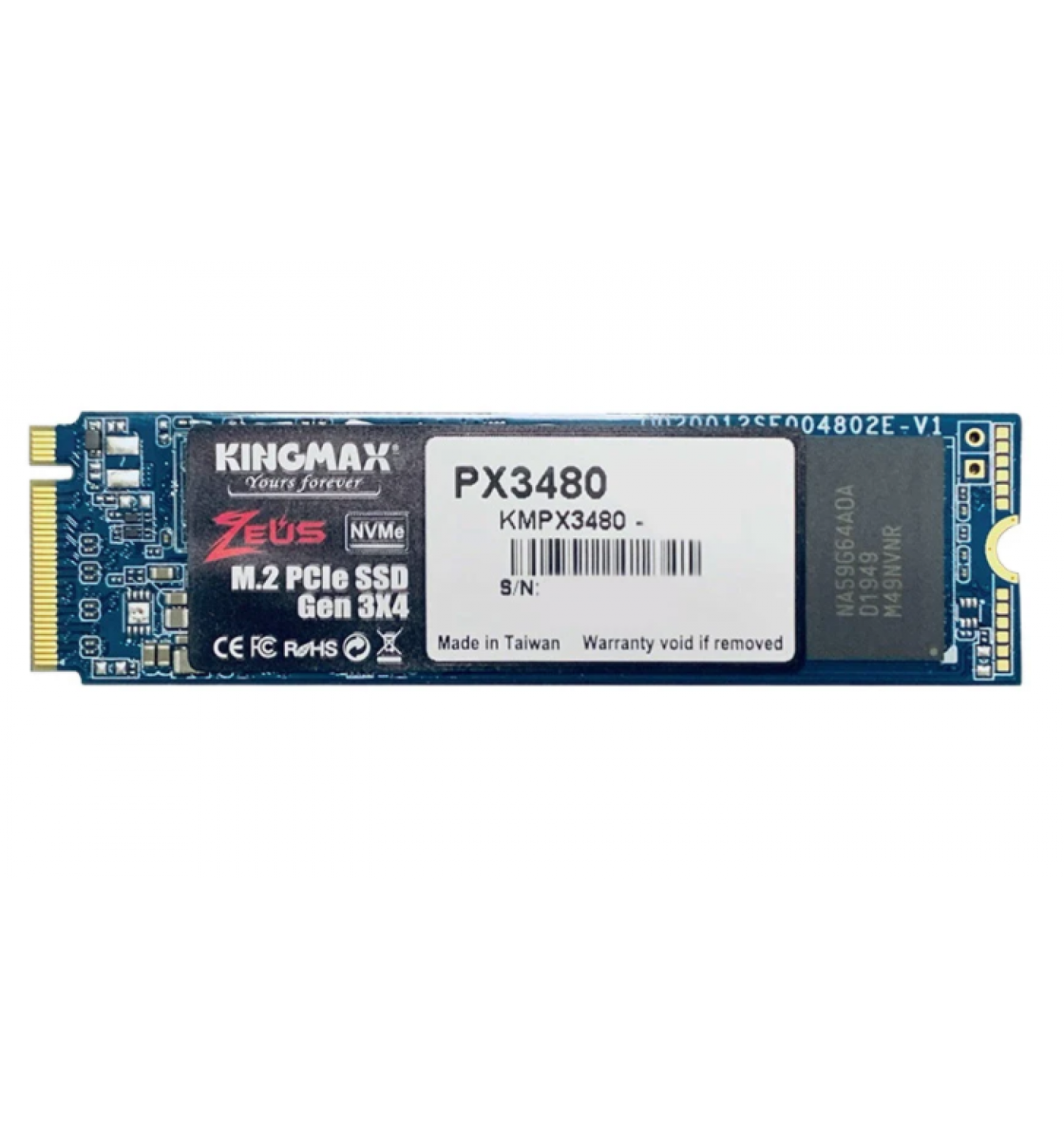 ổ cứng SSD Kingmax M.2 2280 PCIe 512GB PX3480 (Zeus- Gen3x4)