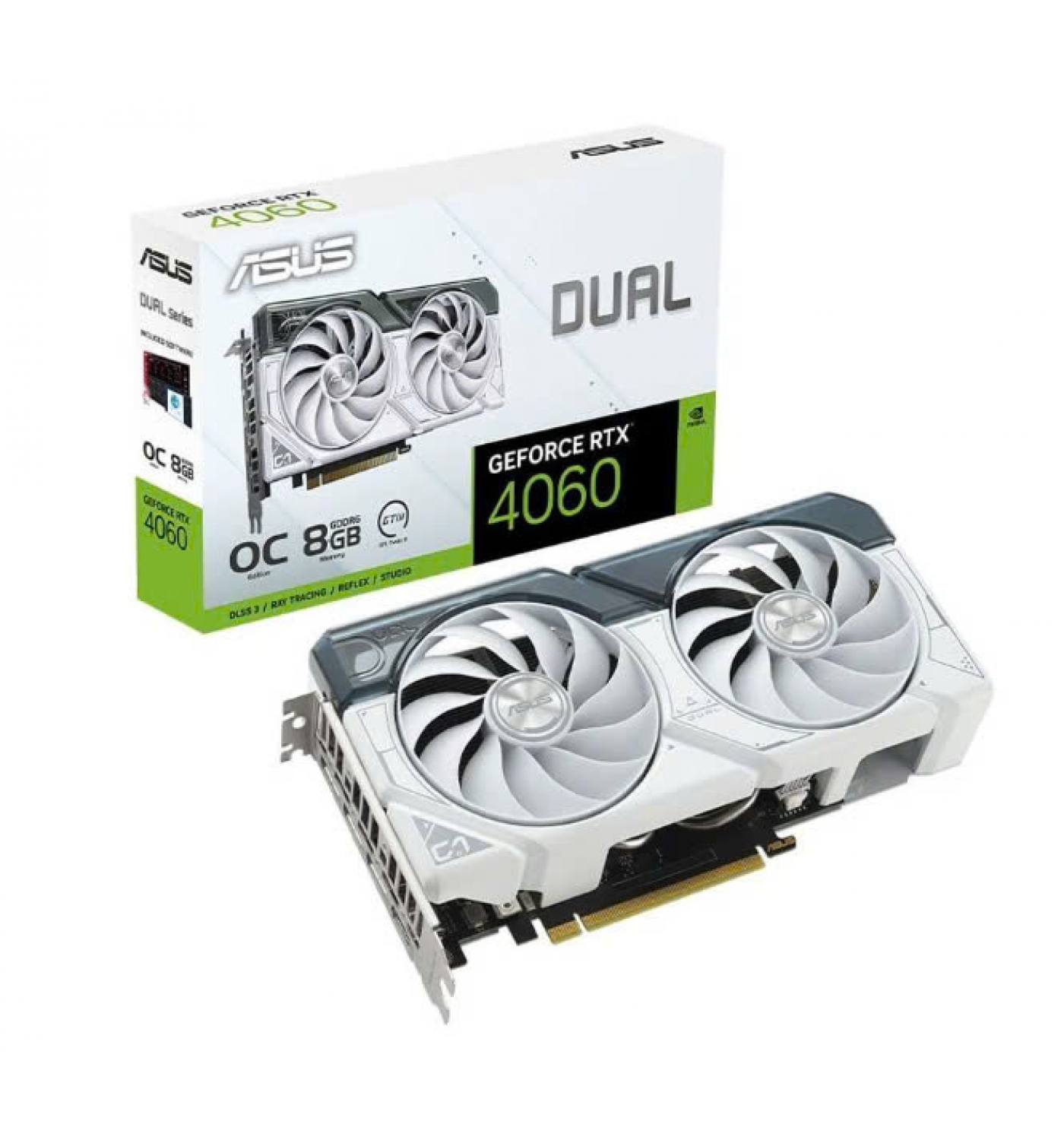 Card màn hình ASUS RTX 4060 White OC Edition 8GB GDDR6 8GB GDDR6 (DUAL-RTX4060-O8G-WHITE)