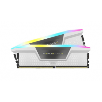 Bộ nhớ trong Corsair DDR5, 5200MHz 32GB 2x16GB DIMM, VENGEANCE RGB DDR5 White Heatspreader, RGB LED, 1.25V