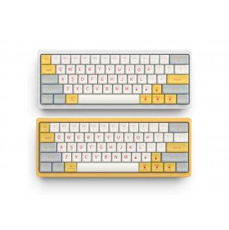 Bàn phím cơ vỏ nhôm Cidoo ABM641 Dual mode | White - Yellow